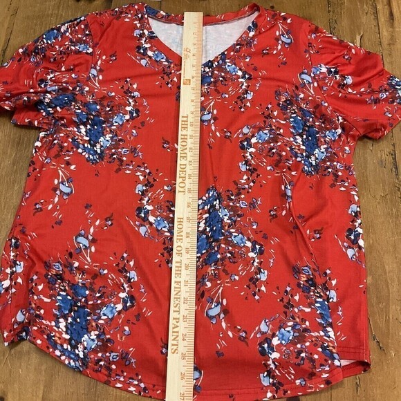 Women's Summer Tunic Top V-Neck Short Sleeve Casual Loose Fit Comfy #1099 - Picture 4 of 7